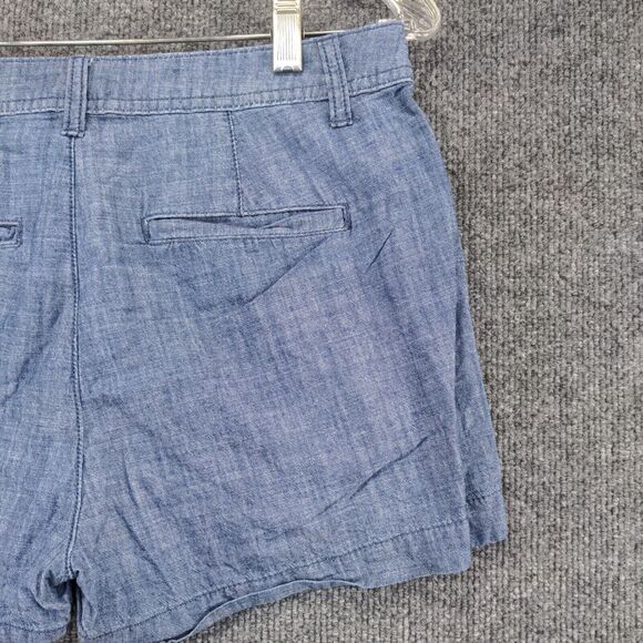 A New Day Womens Chino Shorts Blue Size 2 Slash Pockets Cotton - Picture 9 of 11